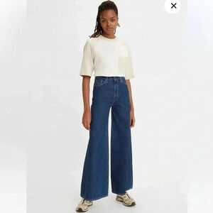 NWT $168 Levi’s Full Flare Women’s Jeans High Rise Organic Cotton Sz 25 x 31